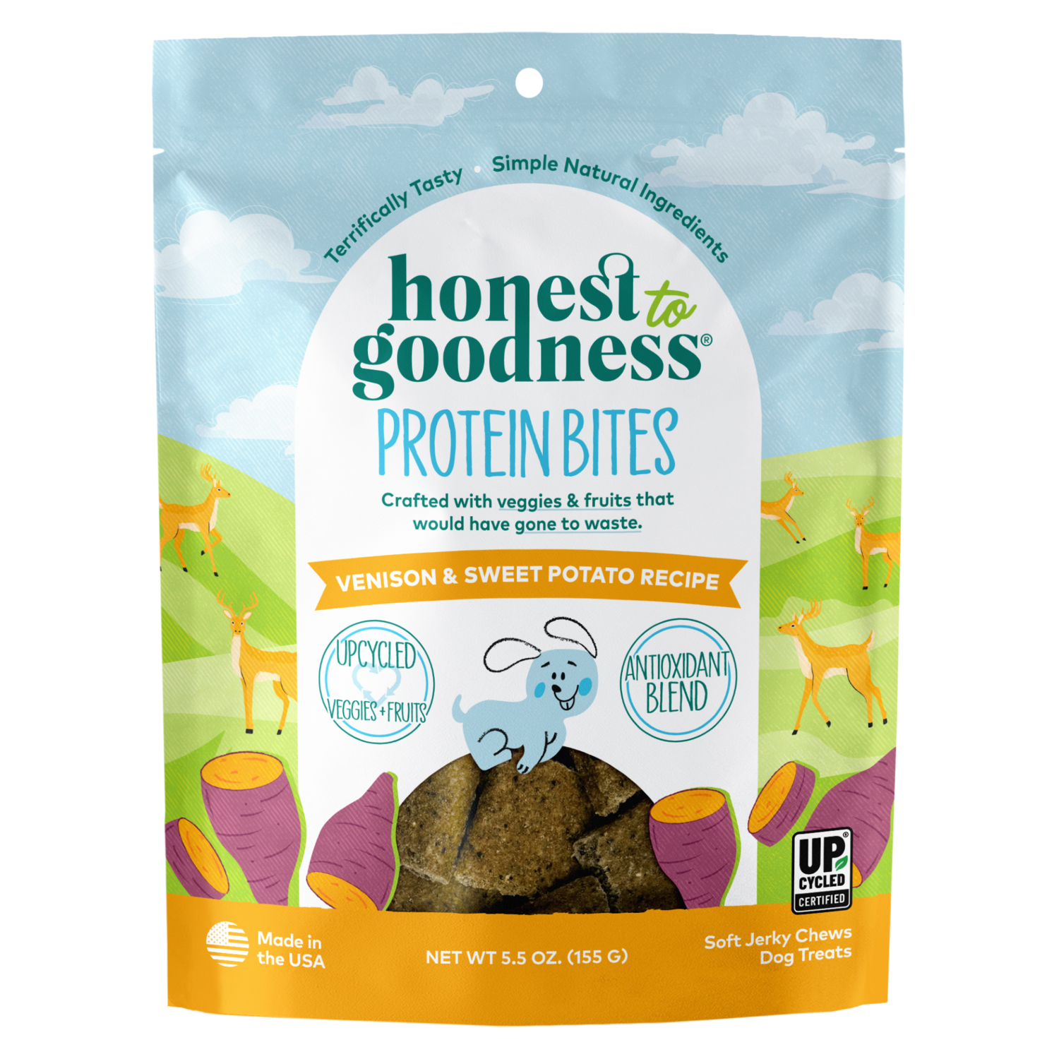 Honest To Goodness Venison & Sweet Potato Protein Bites Jerky Dog Treats