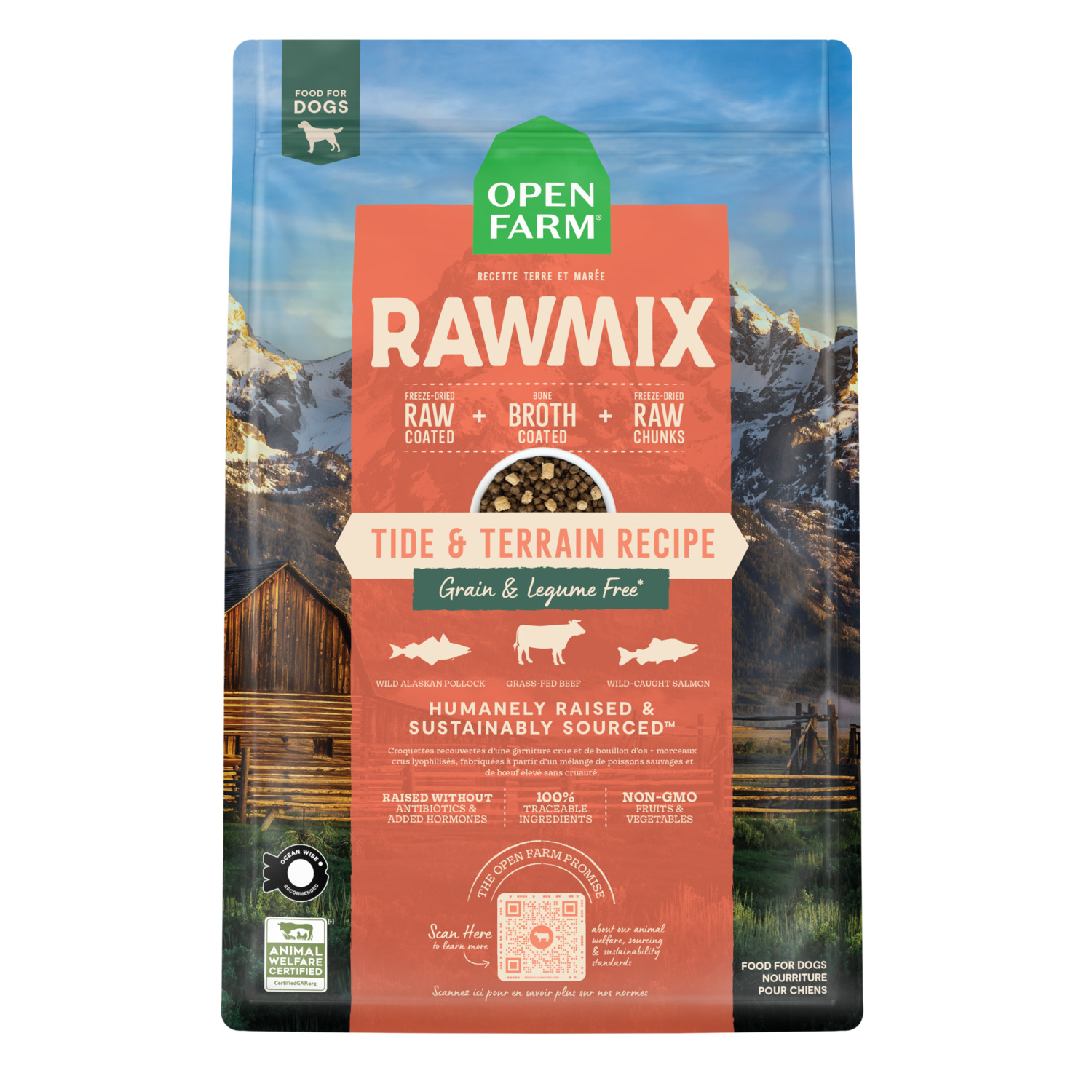 Open Farm Rawmix Tide & Terrain Grain Free Dry Dog Food With Freeze-Dried Raw Morsels, 3.5Lb