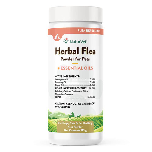 Natur Vet Herbal Flea Powder With Essential Oils For Dogs & Cats