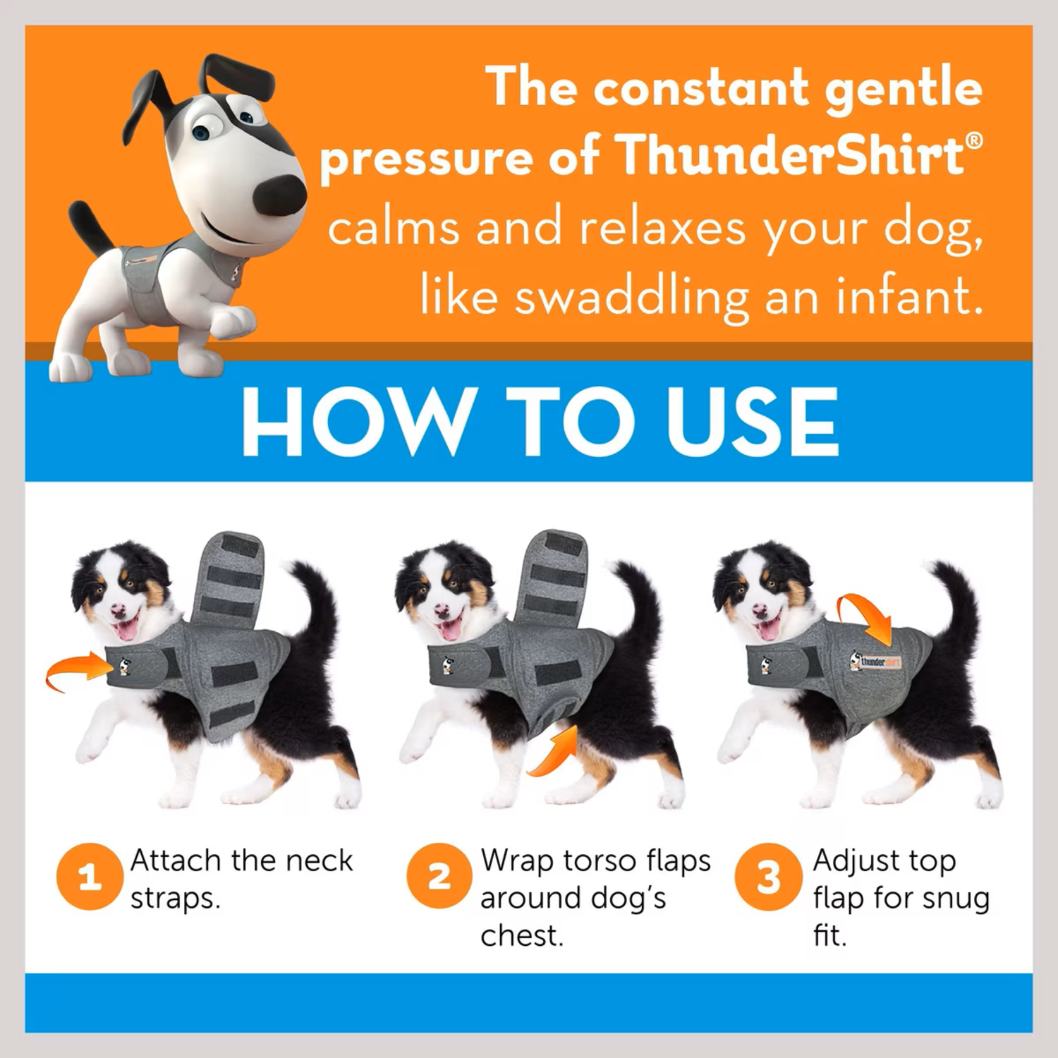 Thundershirt Anxiety Relief Dog Vest, Gray, Extra Large