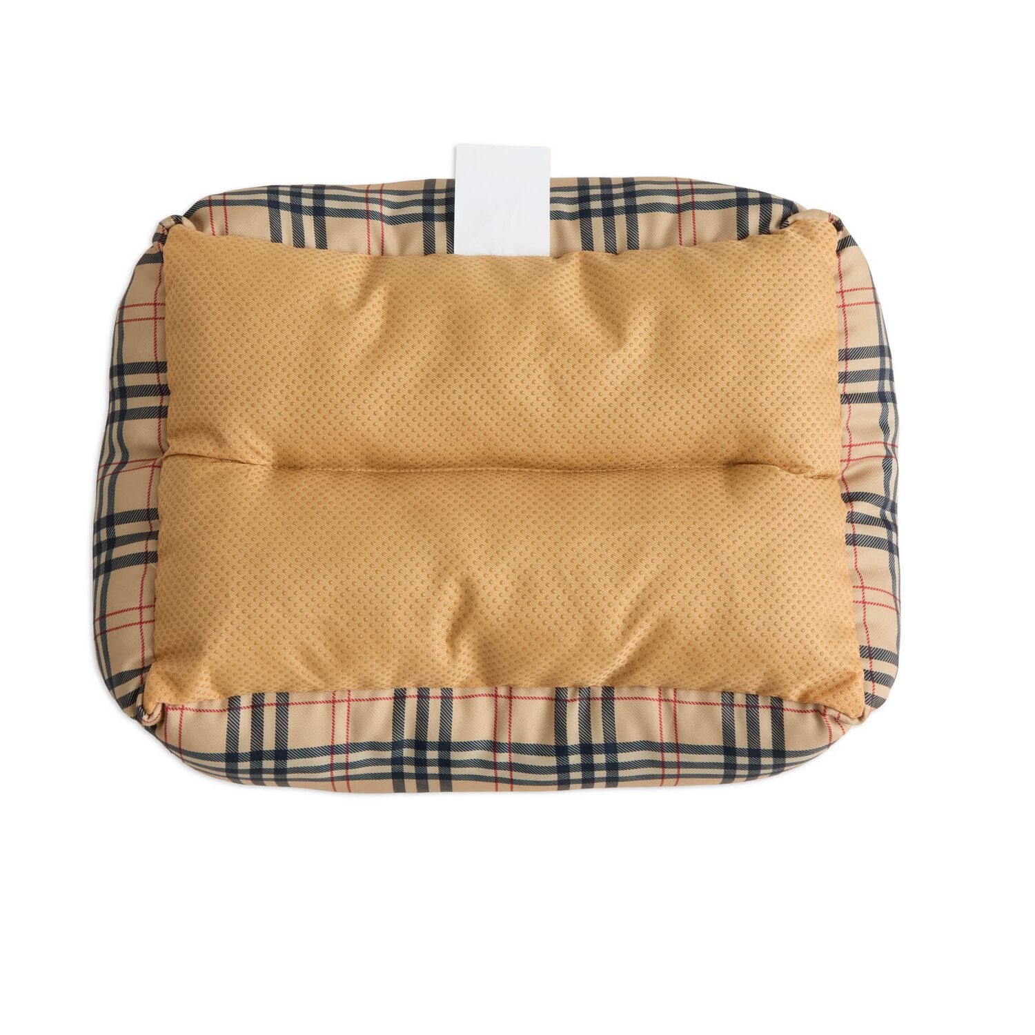 Aristopet Luxury Plaid Small Cuddler Dog Bed, Tan