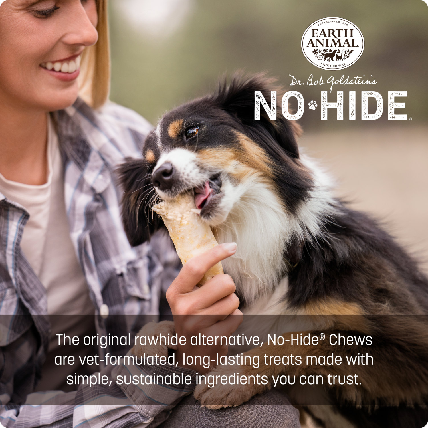 Earth Animal No-Hide Rawhide Alternative Dog Treat Chews, Cage-Free Chicken, 2 Pack, 4"