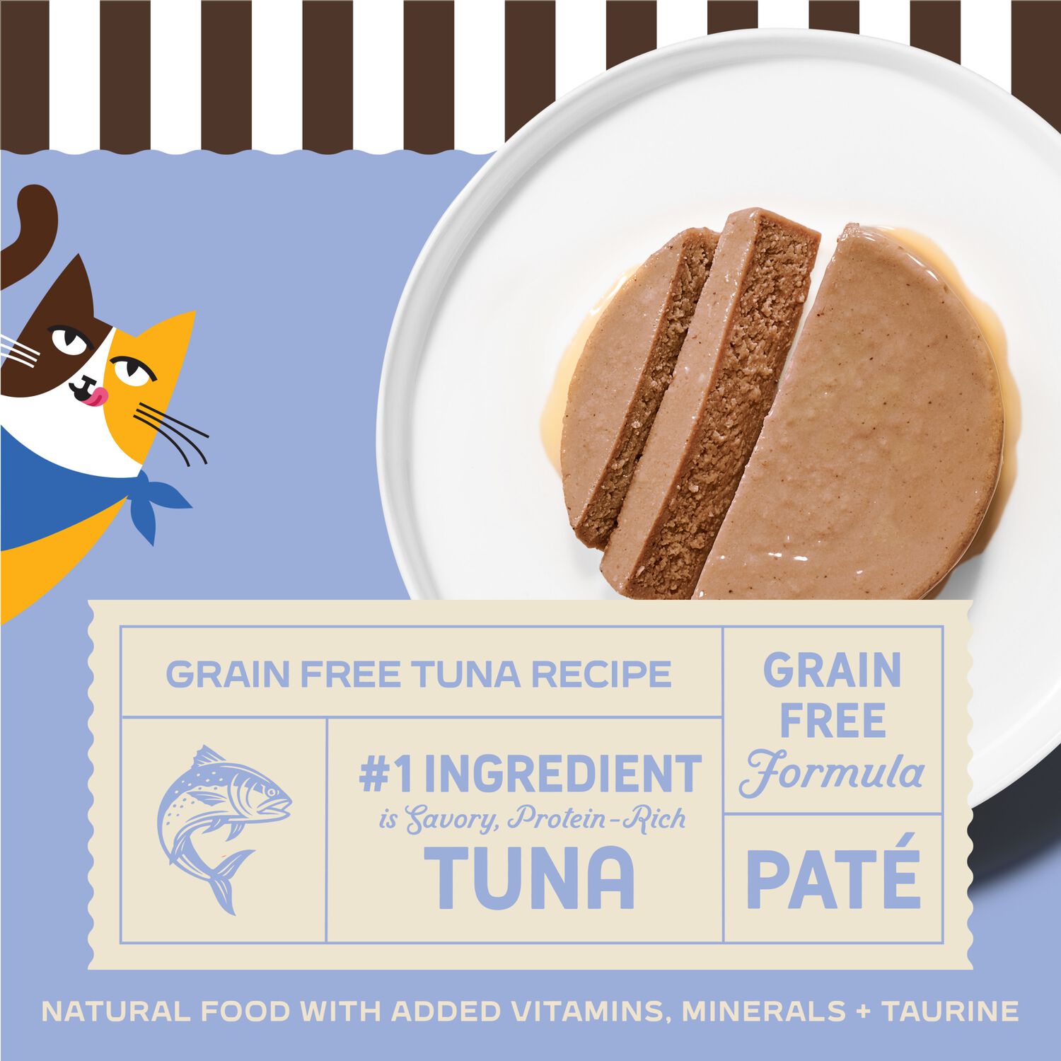 Merrick Purrfect Bistro Grain-Free Premium Soft Canned Pate Adult Wet Cat Food, High Protein Tuna Recipe, 3-Oz Can