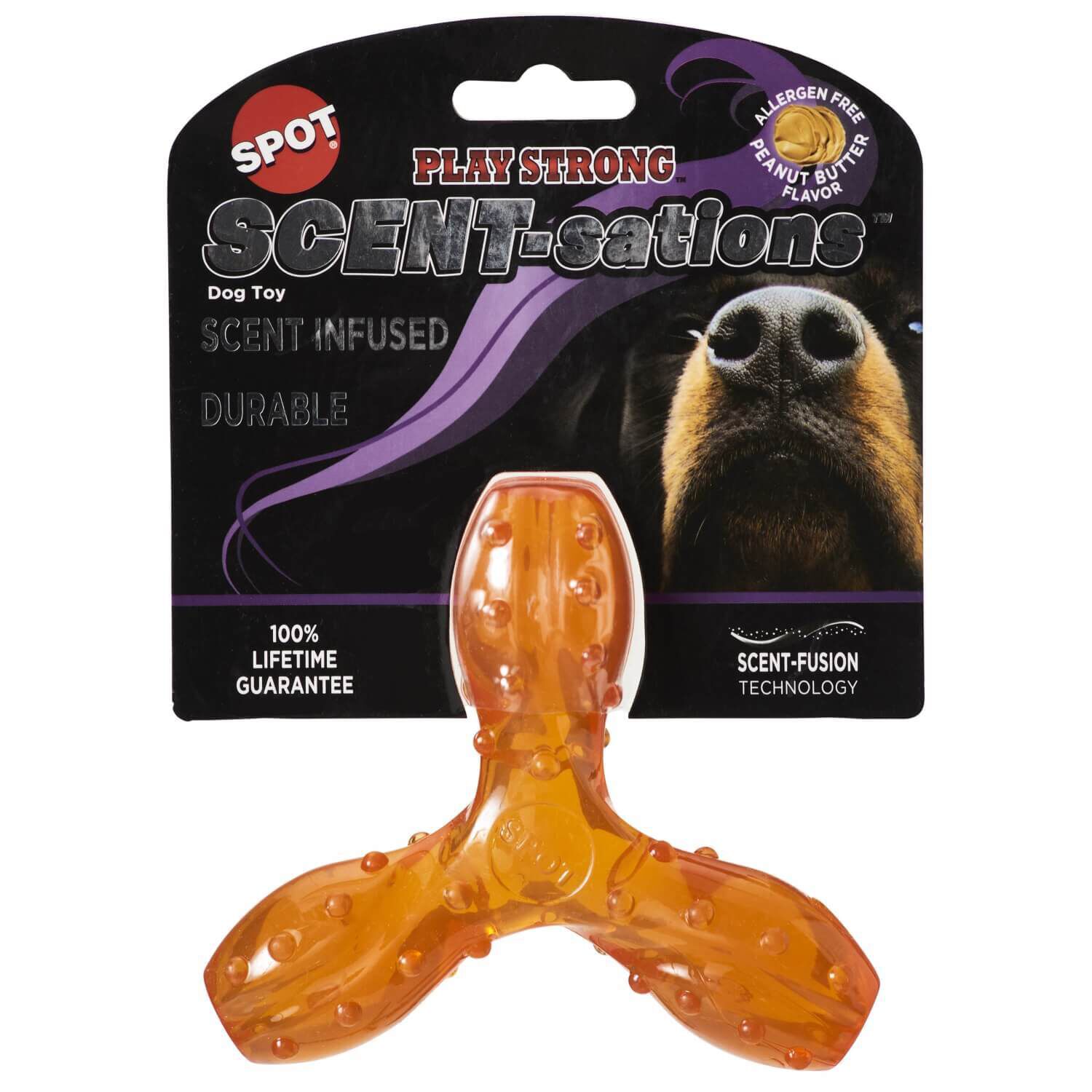 Spot Scentsations Trident Dog Toy, Peanut Butter Scent