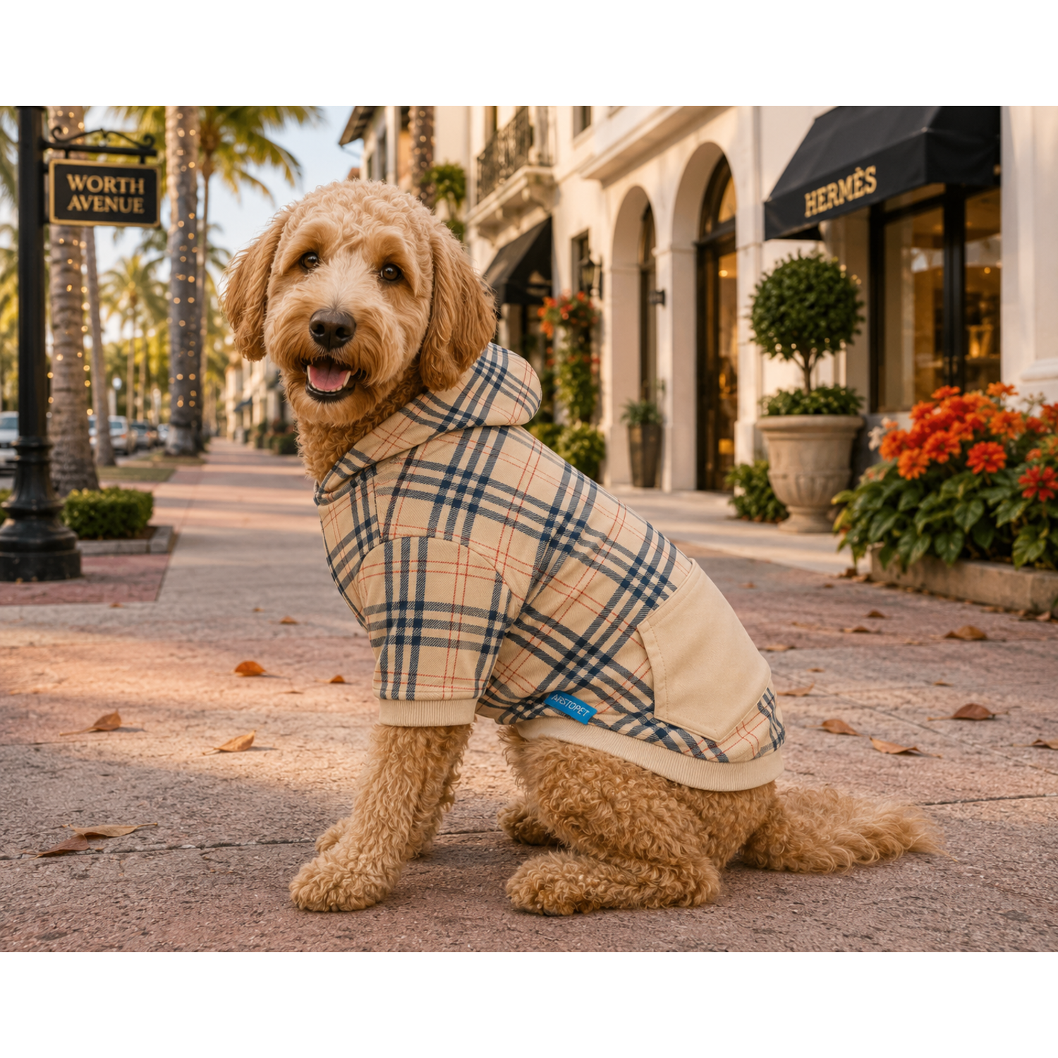 Aristopet Plaid Print Light French Terry Dog Hoodie, Extra Large