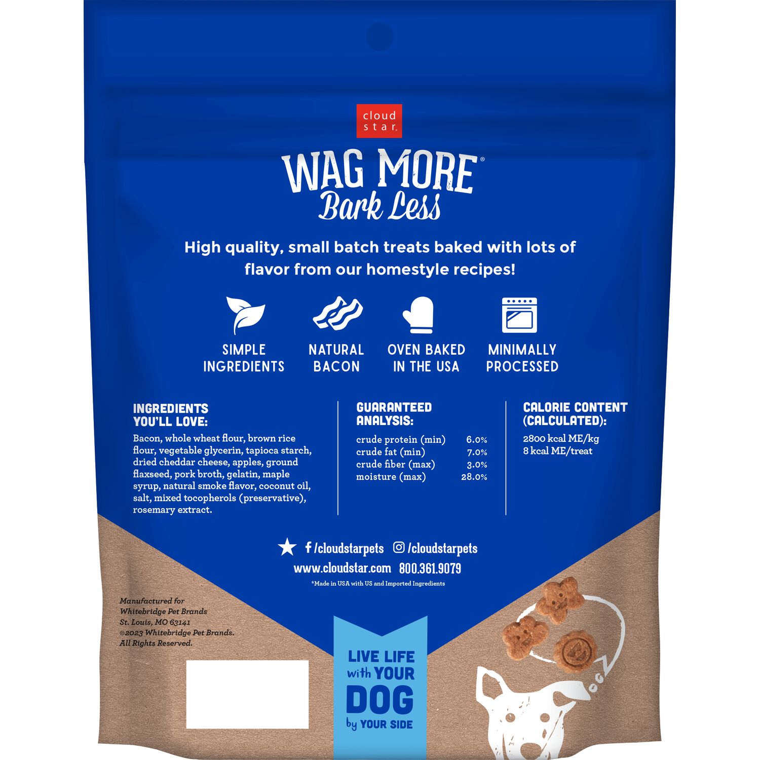 Wag More Bark Less Soft Chews Dog Treats, Bacon Cheese & Apples, 6-Oz