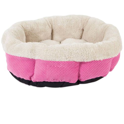 Mod Chic Shearling Round Bed - Pink