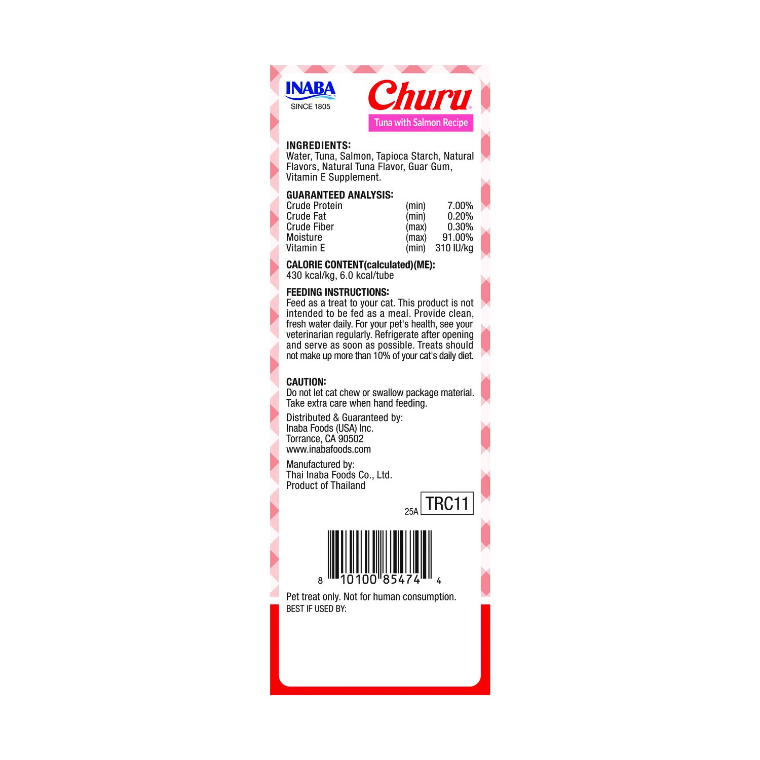 Inaba Churu Summer Creamy Lickable Tuna With Salmon Recipe Cat Treats, 4-Oz/Tubes - 8 Count