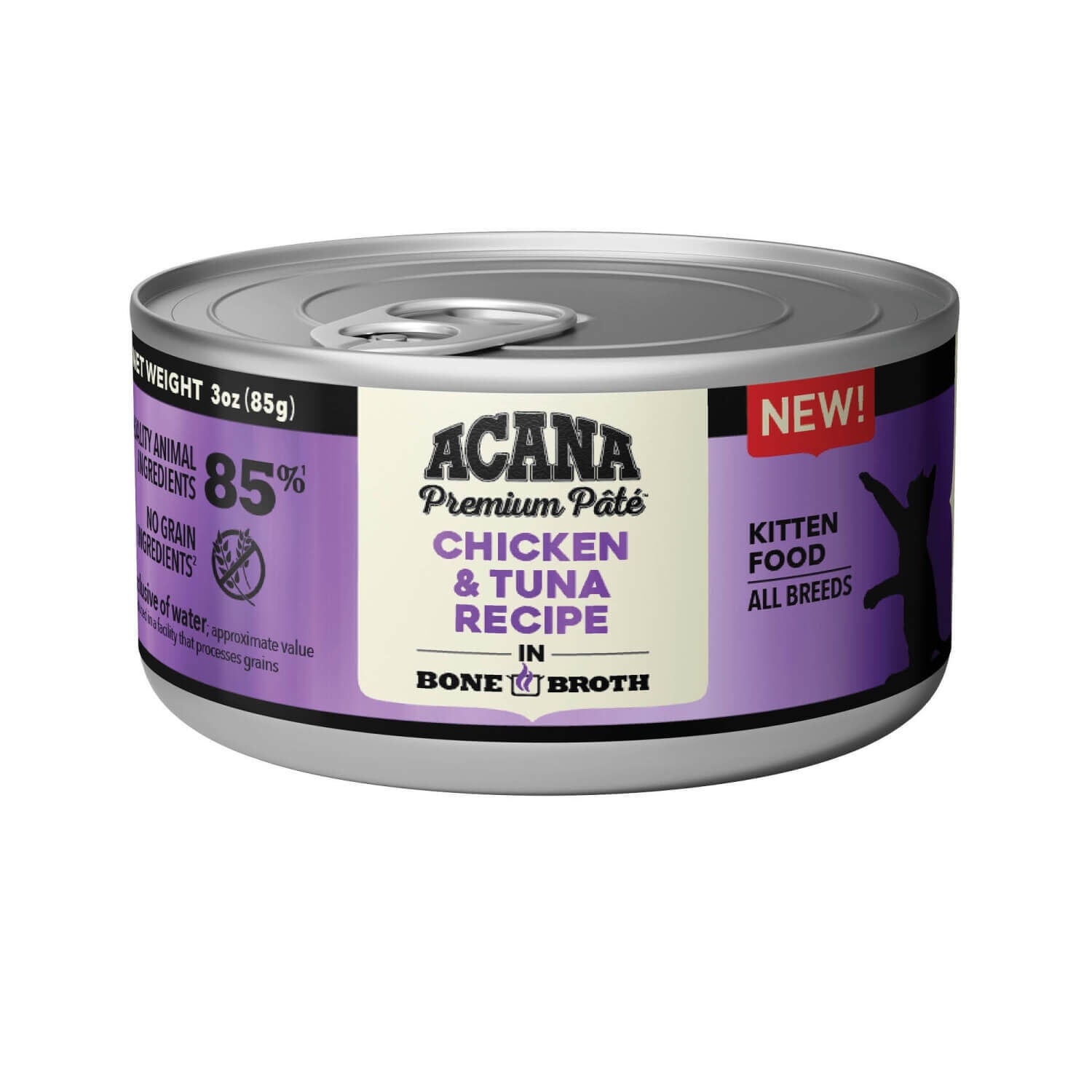 Acana Chicken & Tuna Recipe In Bone Broth Wet Cat Food For Kittens, 3-Oz