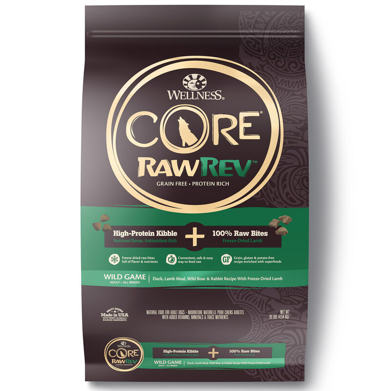 Wellness Core Rawrev Wild Game Duck, Lamb, Wild Boar & Rabbit With Freeze Dried Lamb Dog Food image number 2