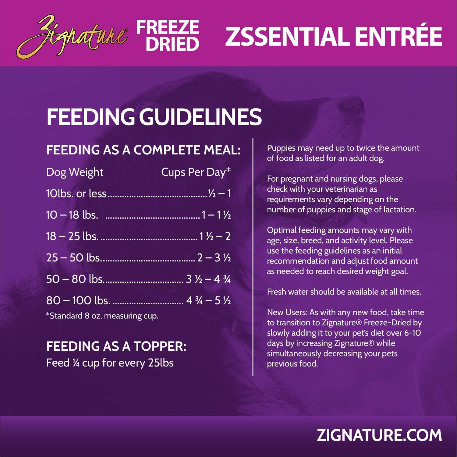 Zignature Grain-Free Zssential Entr&eacute;e Freeze-Dried Dog Food, 25-Oz Bag