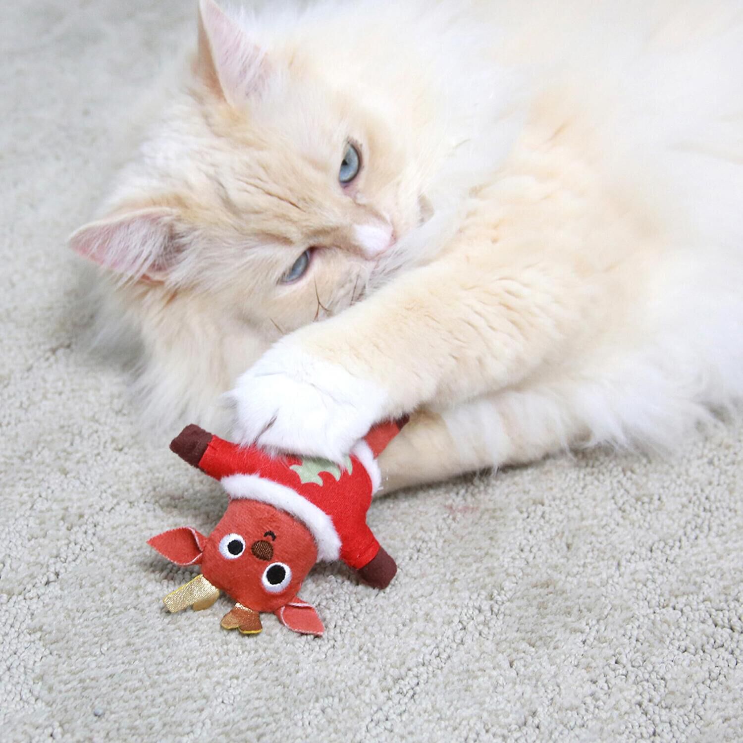 Mad Cat&trade; Ugly Sweater Stuffer &ndash; Reindeer Holiday Cat Toy