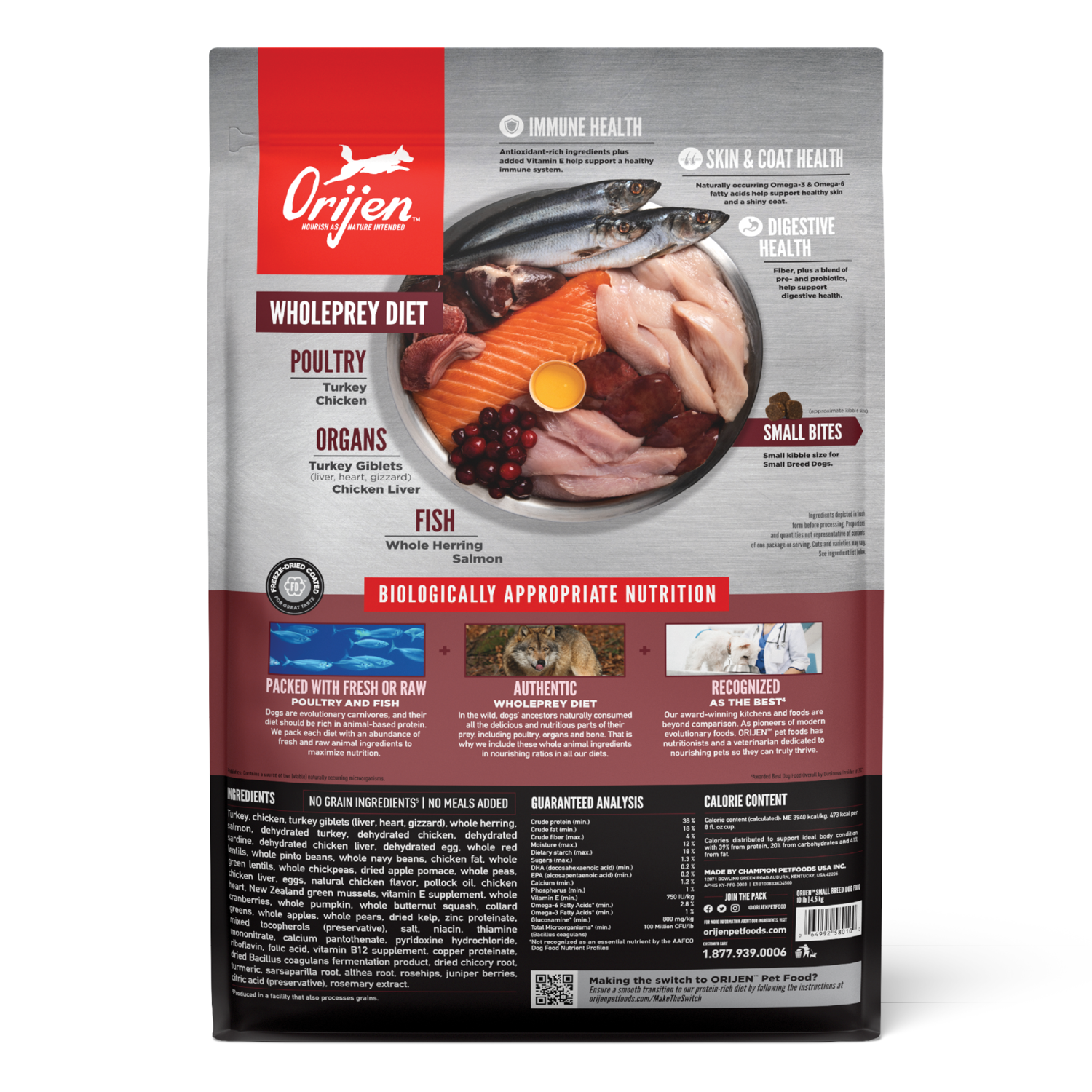 Orijen Small Breed Grain-Free High-Protein Dry Dog Food, 4-Lb Bag