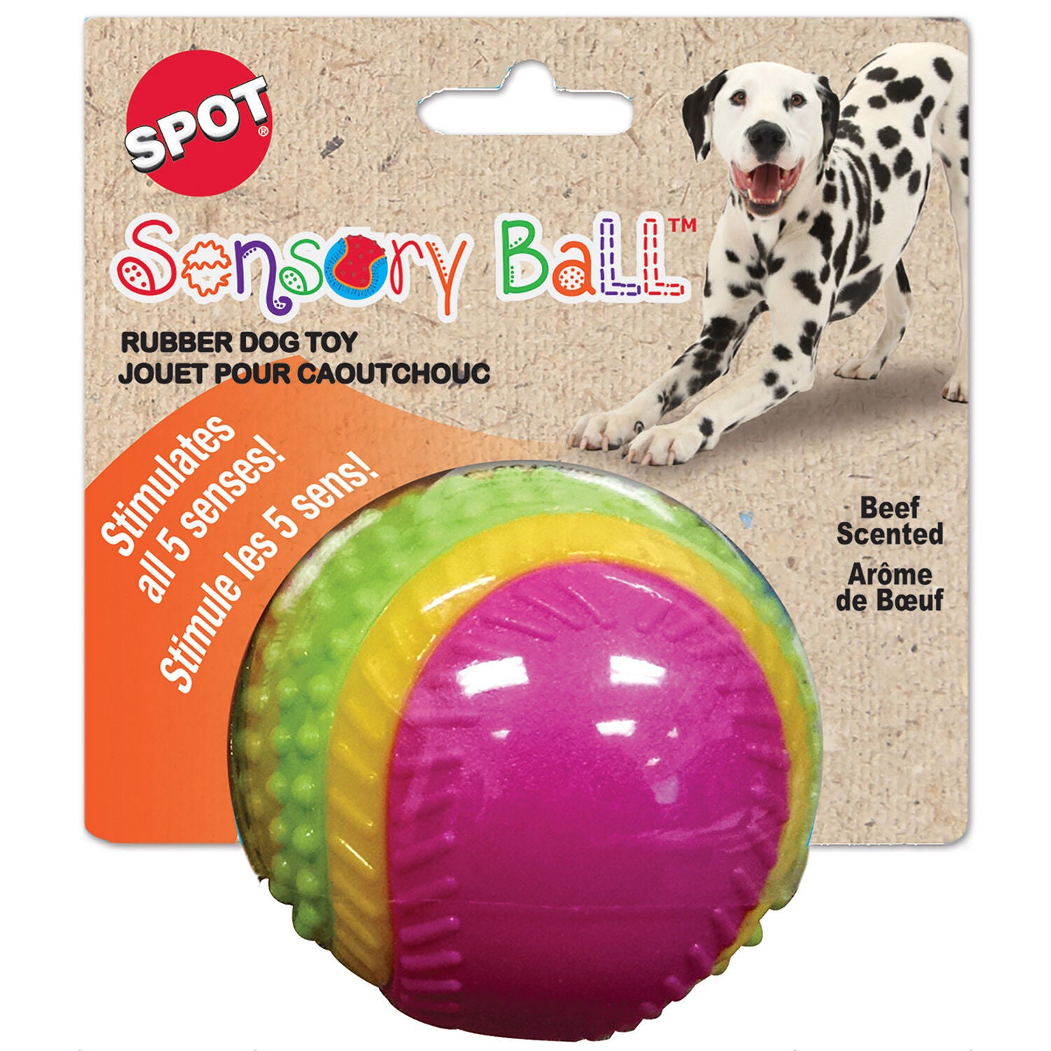 Spot Sensory Ball Dog Toy, Medium 3.25", Assorted Colors
