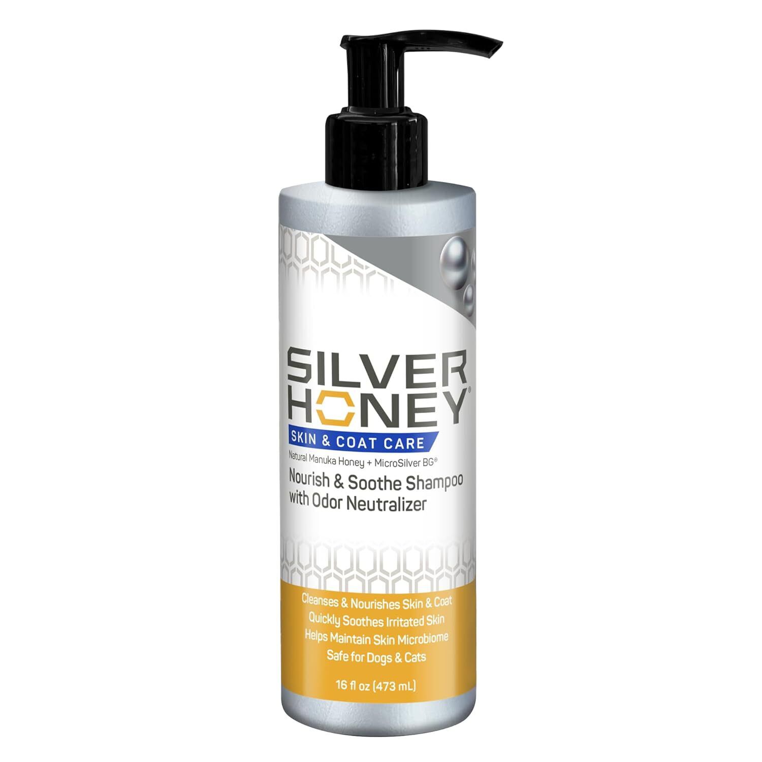 Silver Honey&reg; Skin & Coat Care Nourish & Soothe Dog Shampoo With Odor Neutralizer, 16-Fl-Oz Pump Bottle