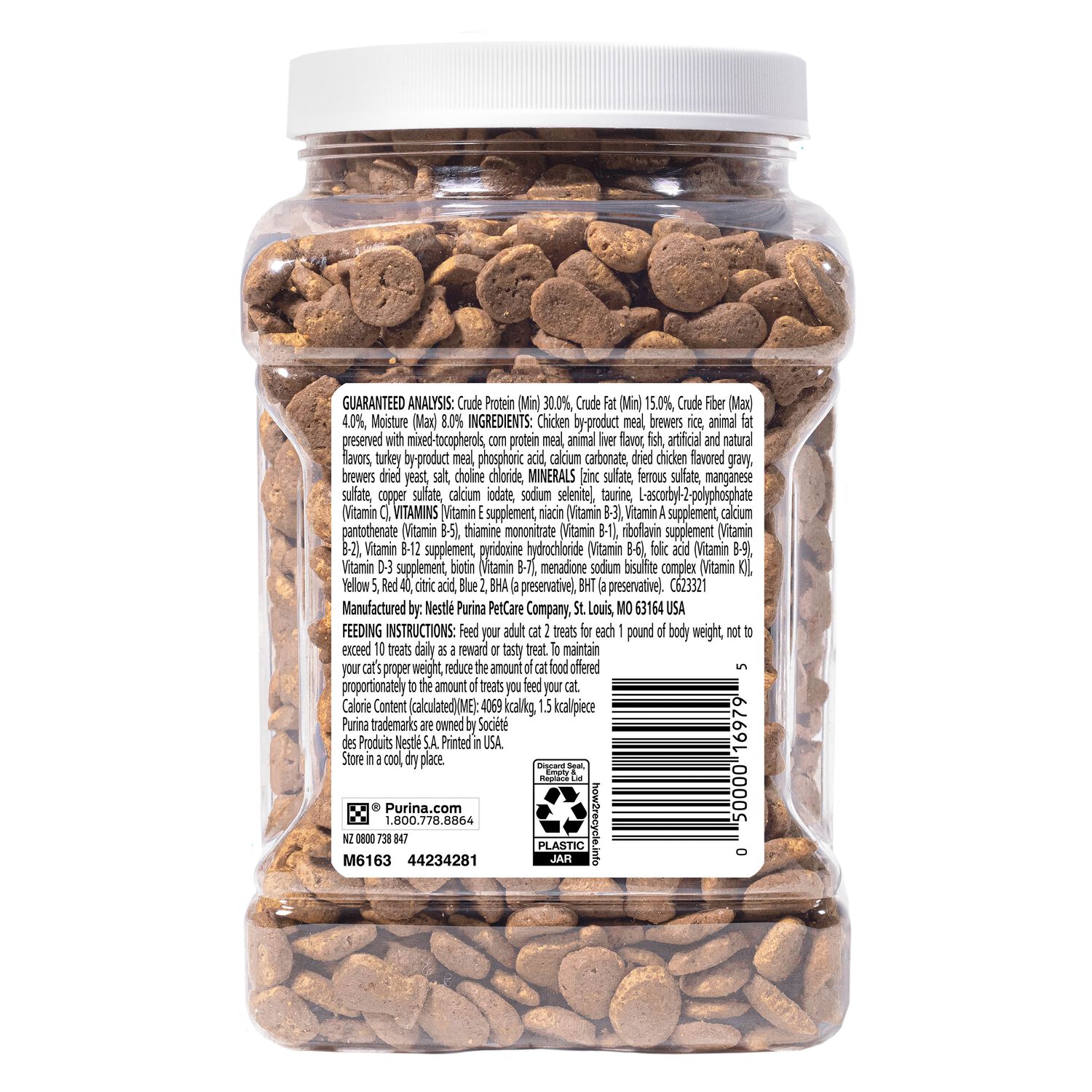 Purina Friskies Party Mix Gravy-Licious Chicken & Gravy Flavor Low-Calorie Crunchy Cat Treats, 20-Oz