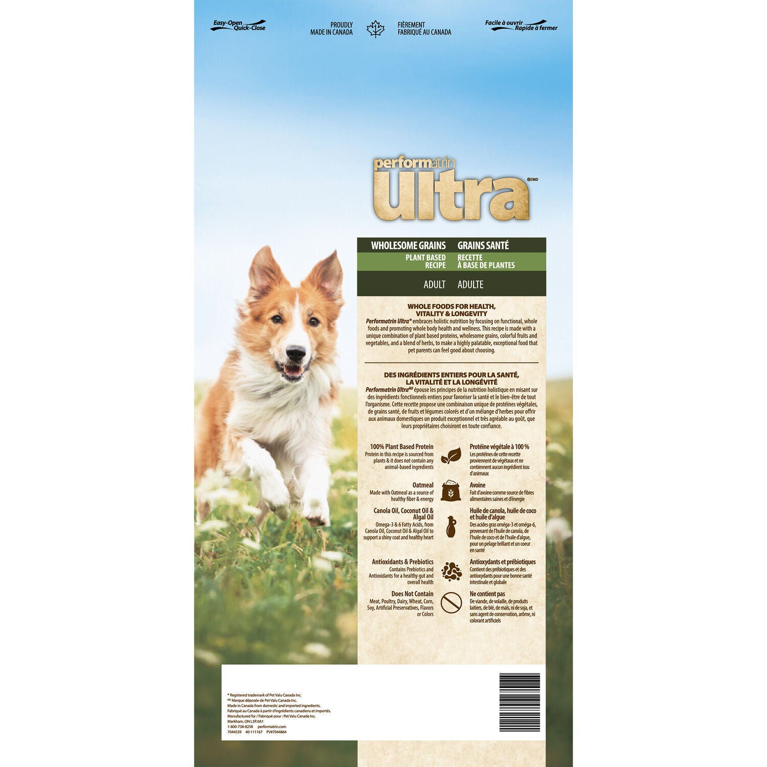 Performatrin Ultra&nbsp;Wholesome Grains Plant Based Recipe Adult Dog Food, 22-Lb