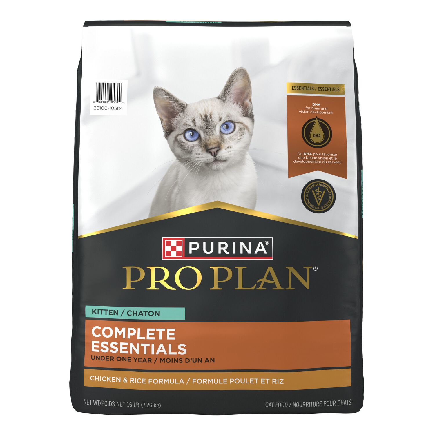 Purina Pro Plan Complete Essentials Kitten Formula Dry Cat Food, Chicken And Rice Recipe, 16-Lb Bag