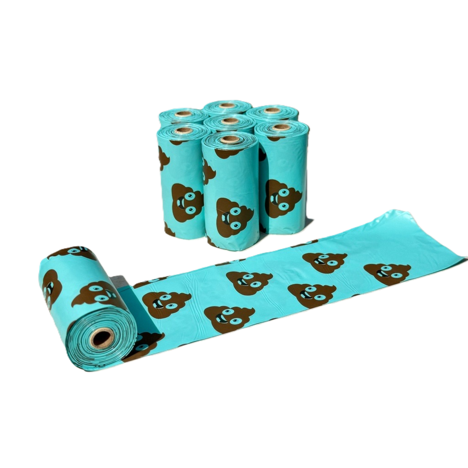 Aristopet Extra Thick Lavender Scented Dog Poop Bags, Teal With Poop Emoji, 8 Rolls = 120 Bags