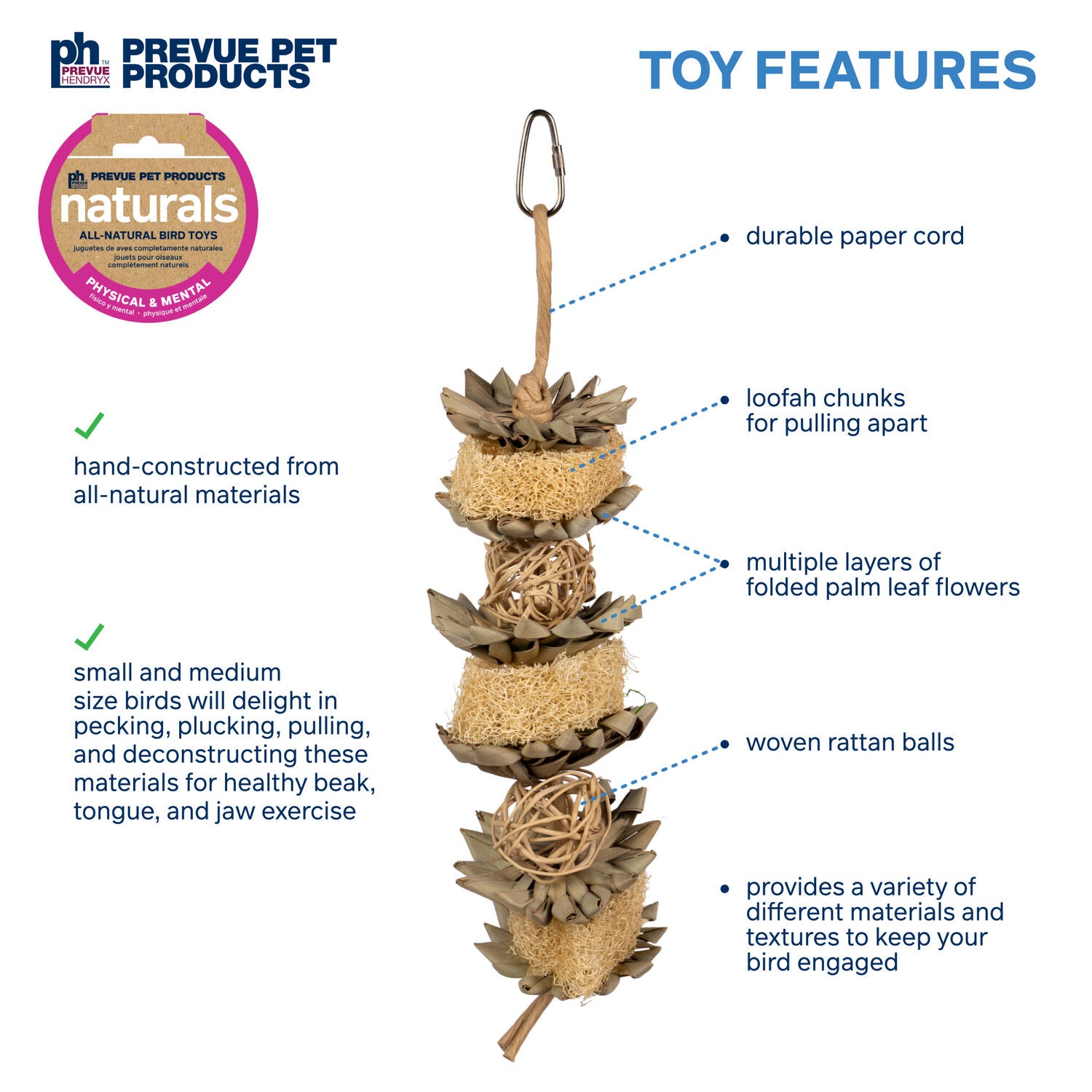 Prevue Pet Products Flowers & Cubes Stimulating Bird Toy