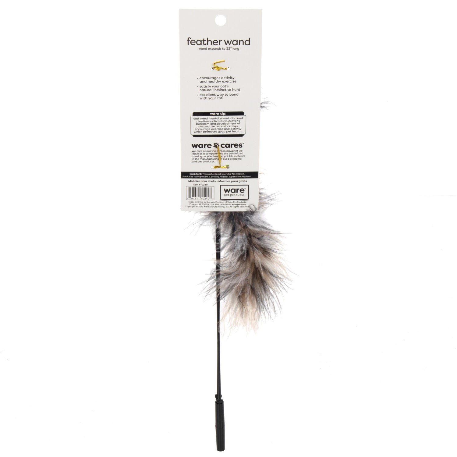 Ware Feather Wand Interactive Teaser Cat Toy