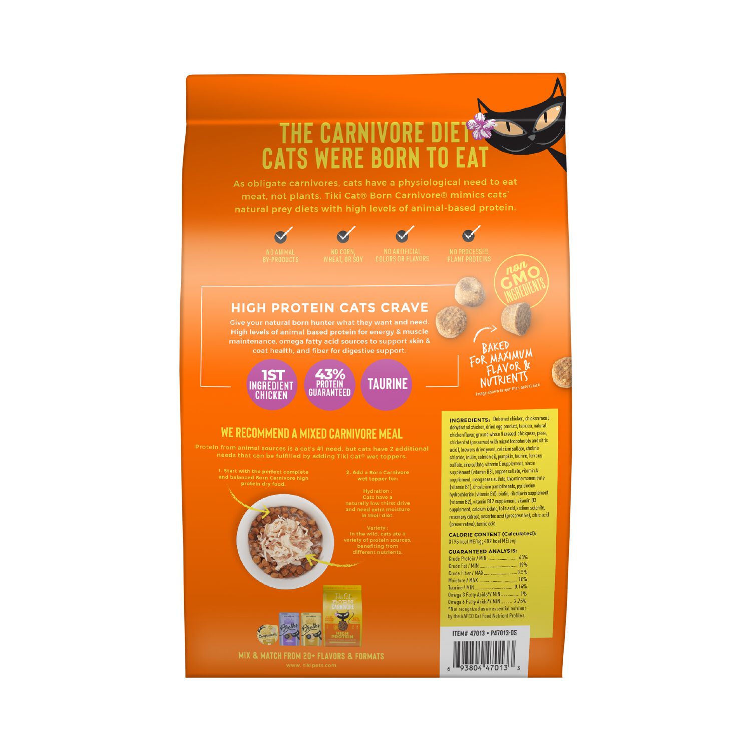Tiki Cat Born Carnivore High Protein Dry Cat Food, Deboned Chicken & Egg, 2.8-Lb Bag