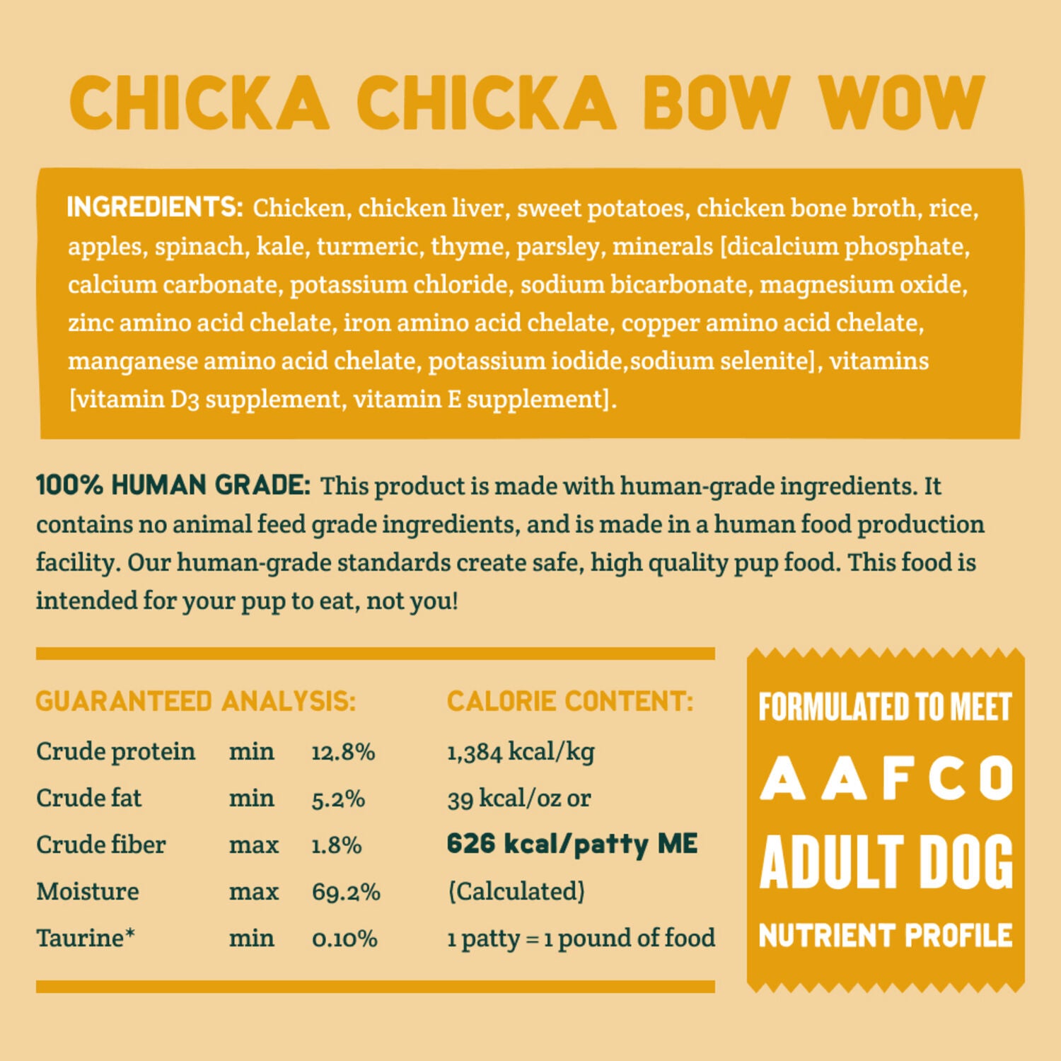 A Pup Above Gently Cooked With Friendly Grains Frozen Dog Food, Chicka Chicka Bow Wow With  Bone Broth, 7-Lb