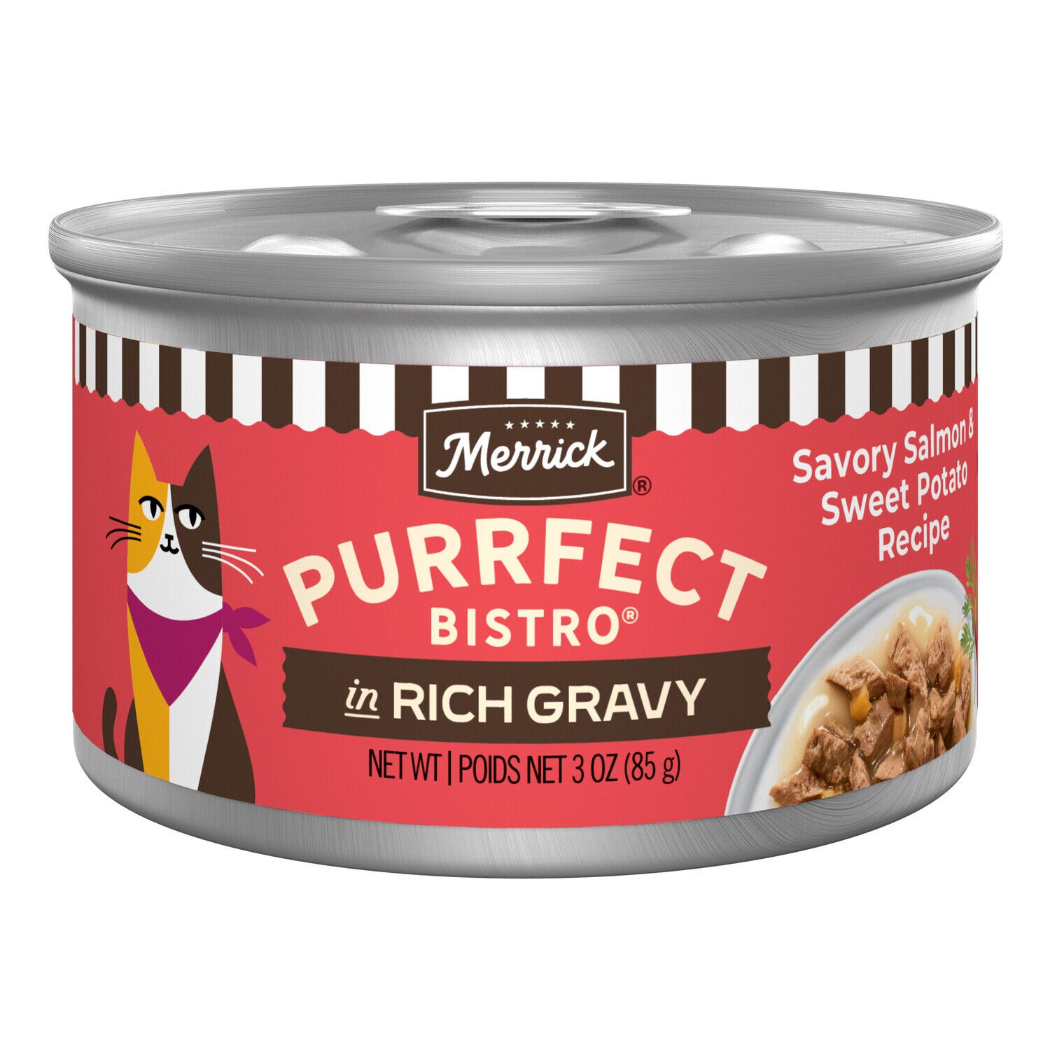 Merrick Purrfect Bistro Savory Salmon And Sweet Potato Recipe Wet Adult Cat Food In Gravy