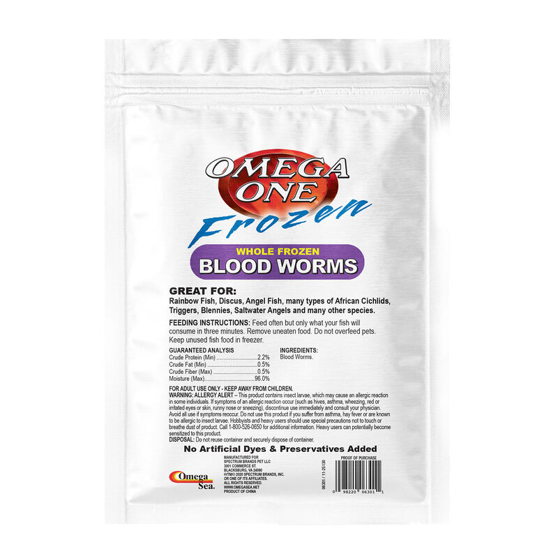 Frozen Bloodworms Flat Pack Fish Food