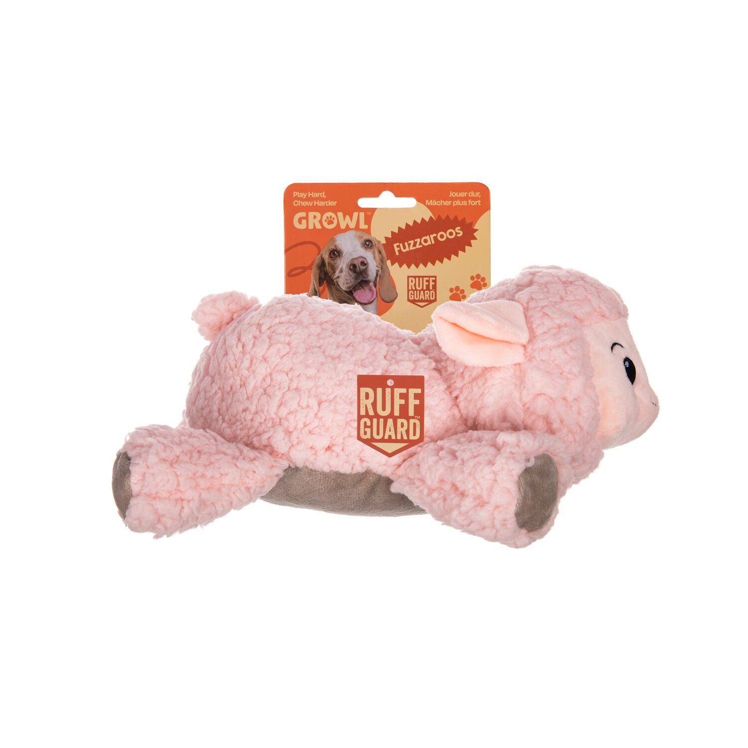 Growl Fuzzaroos Lolly The Lamb Plush Sherpa Dog Toy