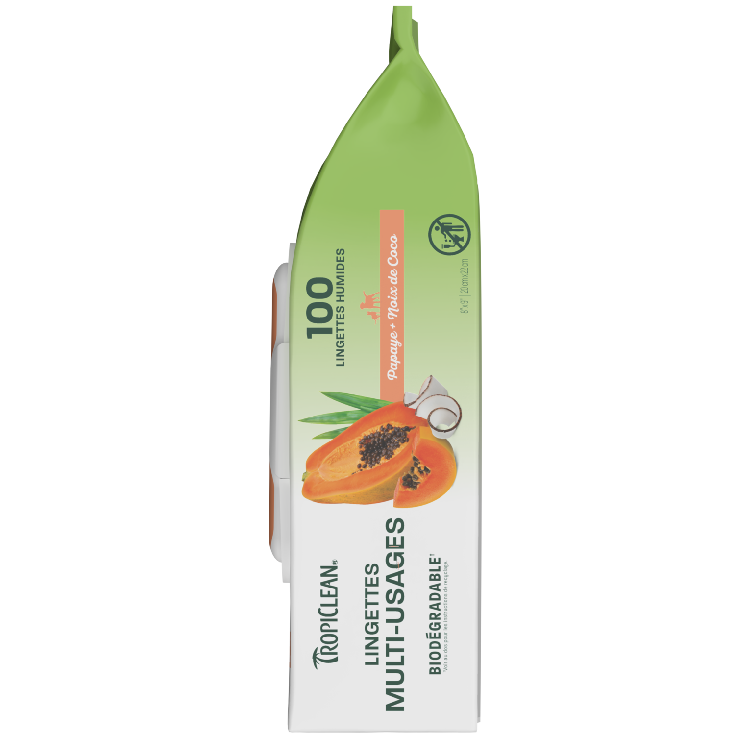 Tropiclean Papaya & Coconut Luxury 2-In-1 Pet Wipes - Wipes For Dogs & Cats, 100-Count