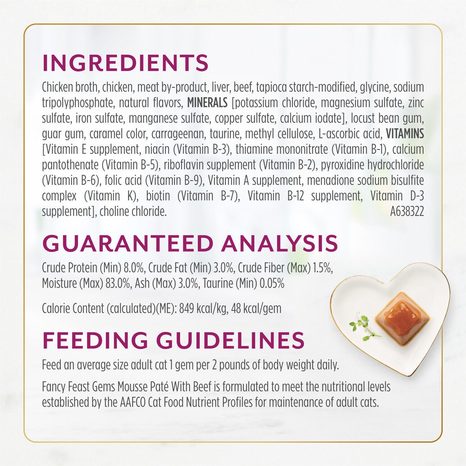 Fancy Feast Gems Pate Wet Cat Food Mousse With Beef And A Halo Of Savory Gravy - 4-Oz, Pack Of 8