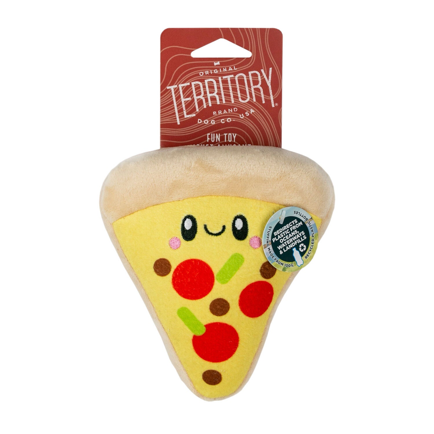 Territory Pizza With Squeaker Dog Toy, 6"
