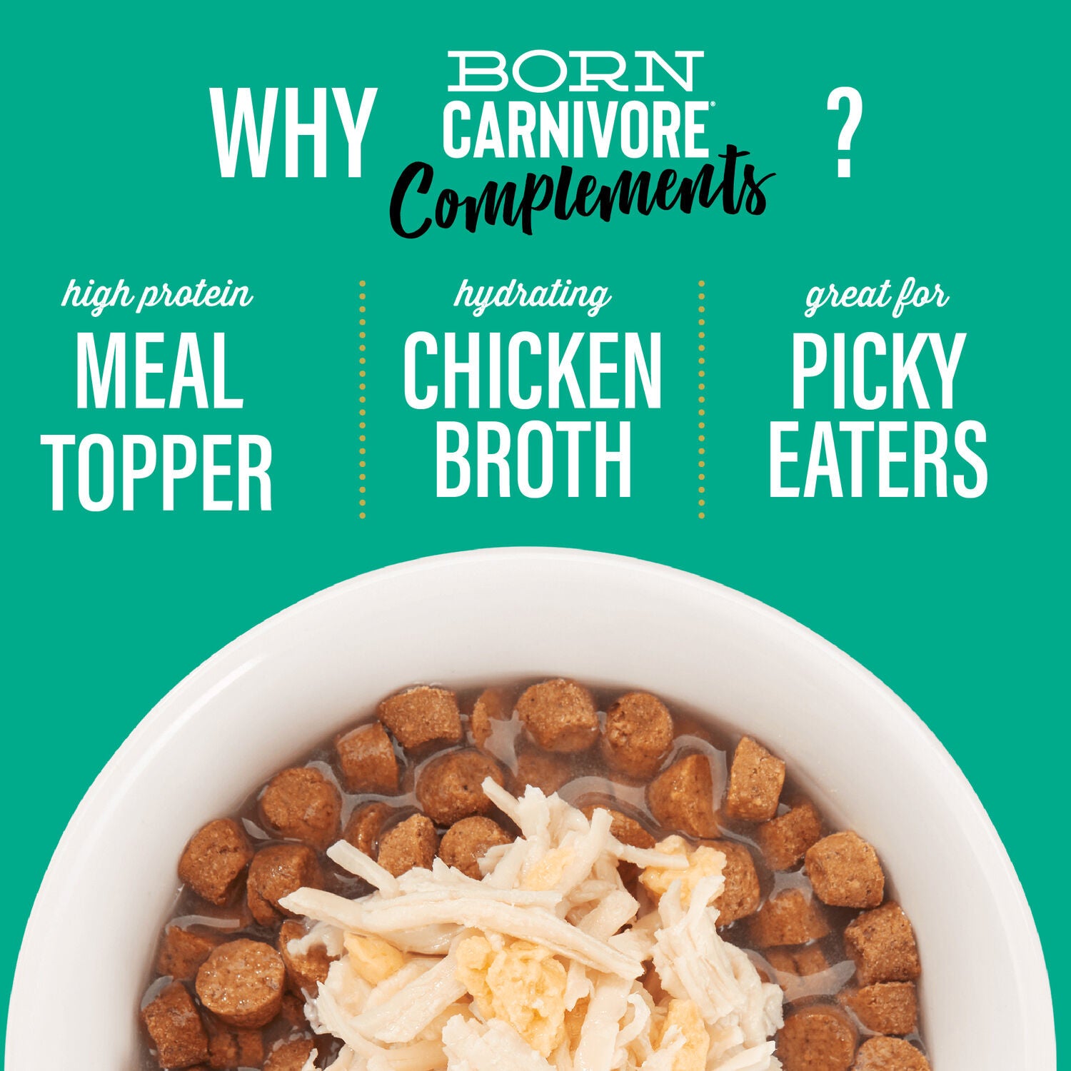 Tiki Cat Born Carnivore Complements High Protein Wet Cat Food Topper, Variety Pack 2.1-Oz Pouch (12 Count)