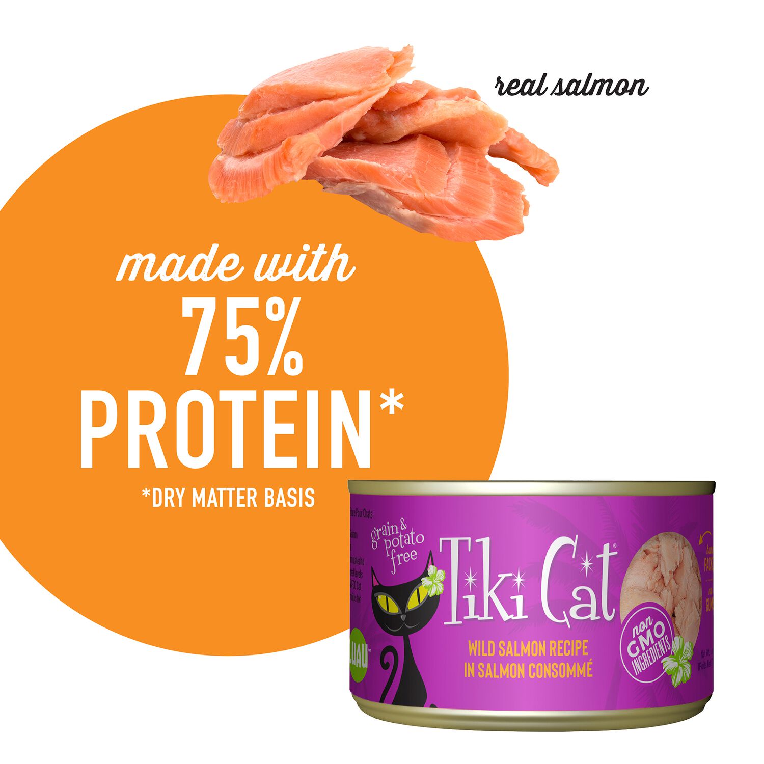 Tiki Cat Luau Wet Cat Food, Wild Salmon, 6-Oz Can 8-Count