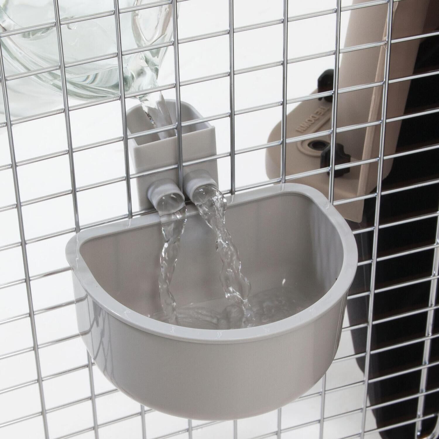 Petmate No Spill Kennel Accessory Dog Cup, Grey, Large
