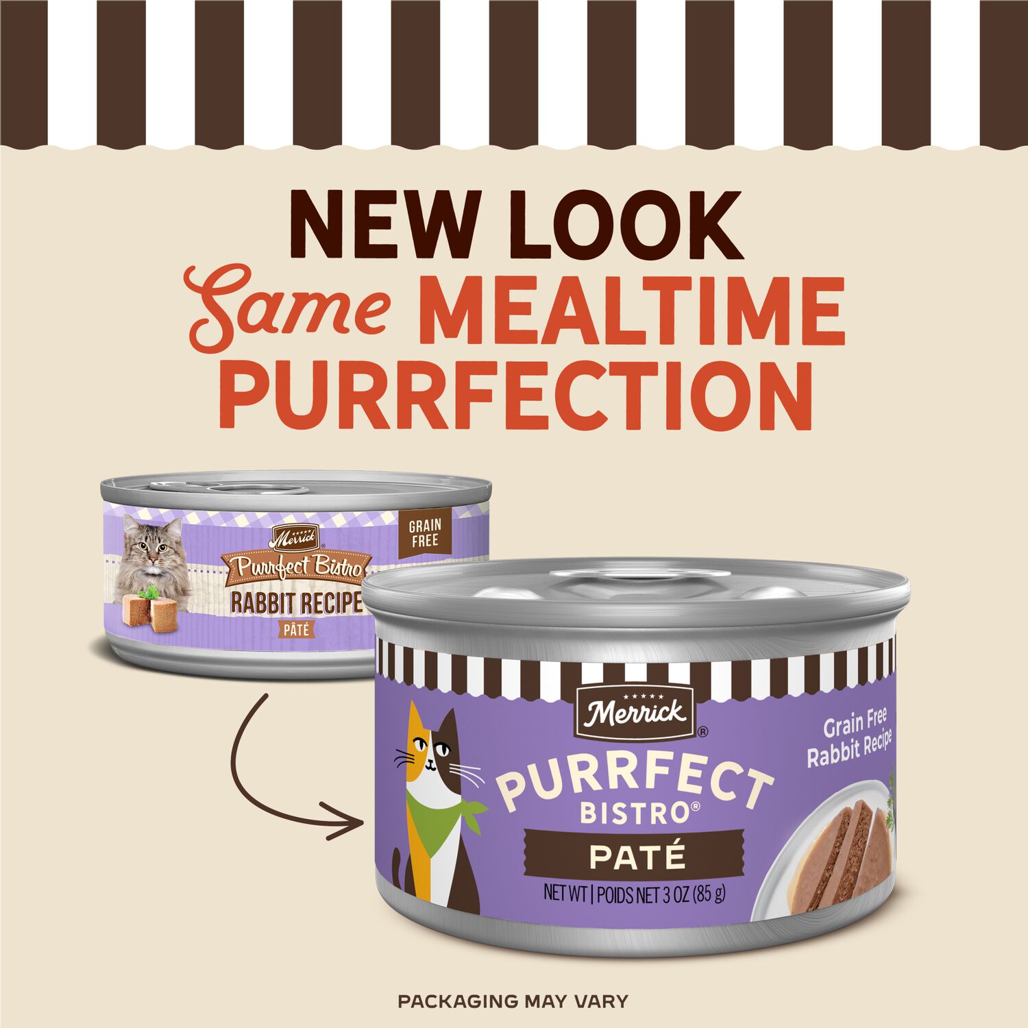 Merrick Purrfect Bistro Grain-Free Wet Cat Food, Rabbit Pate Recipe, 3-Oz Can