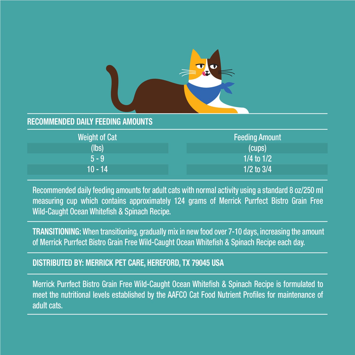 Merrick Purrfect Bistro Grain Free Wild-Caught Ocean Whitefish And Spinach Recipe Adult Dry Cat Food, 4 Lb.