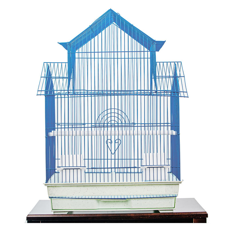 House Top Cage Blue For Birds image number 1