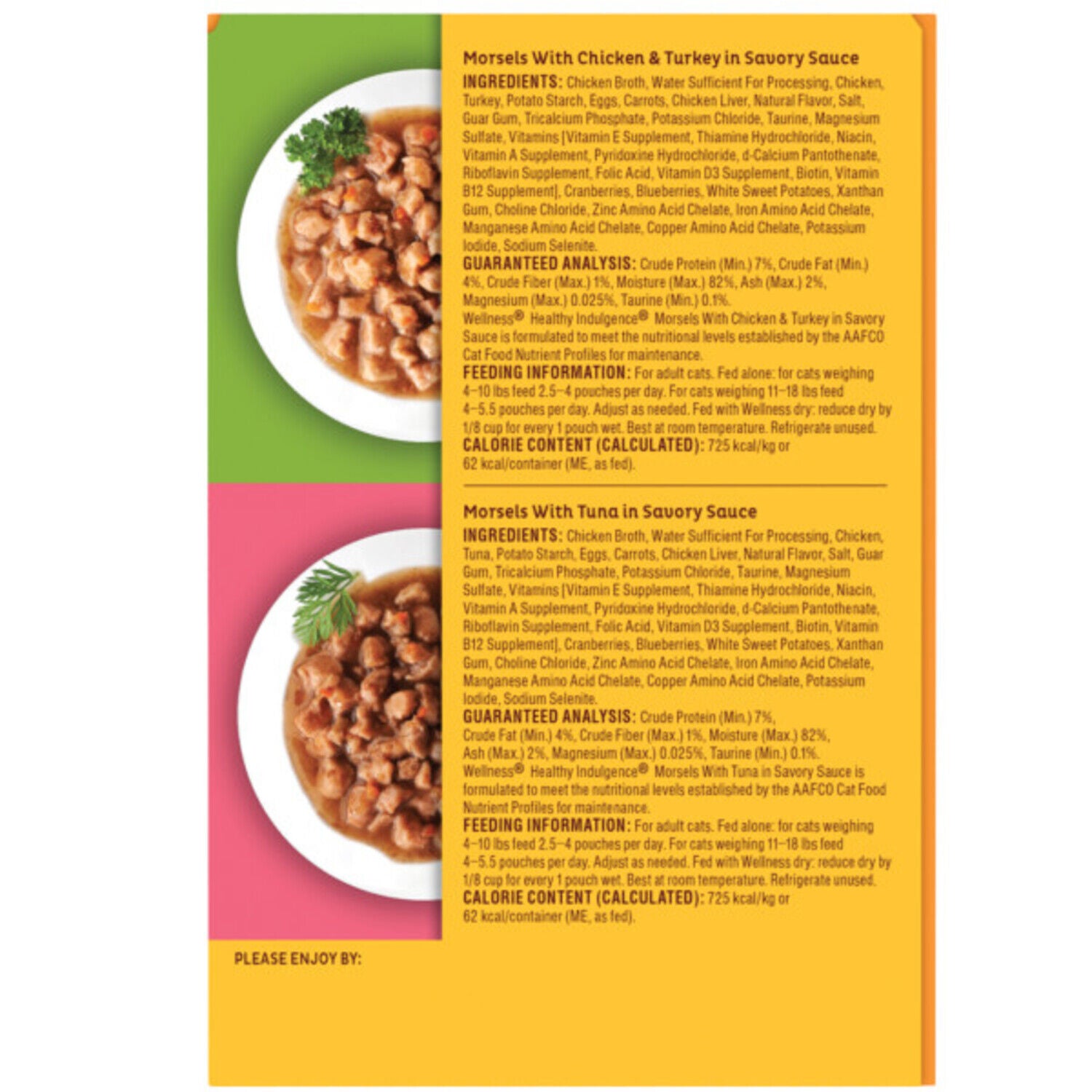Wellness Healthy Indulgence Morsels Adult Wet Cat Food, Natural, Protein-Rich, Grain-Free Morsels Variety Pack, 3-Oz Pouch 8-Pack
