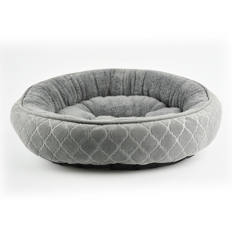 Round Bed Grey image number 1