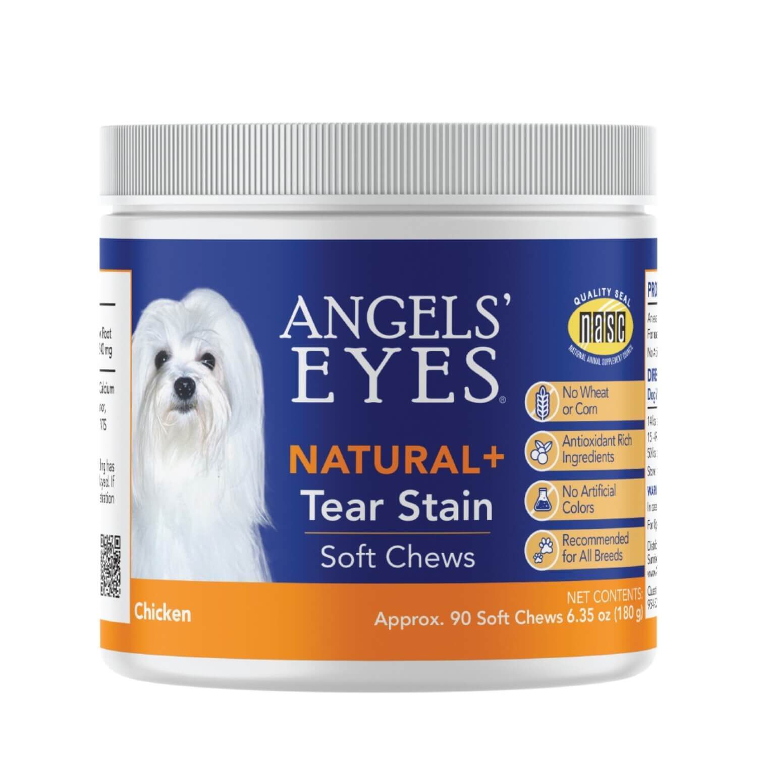 Angels' Eyes Natural Plus Soft Chews Tear Stain Supplement For Dogs & Cats, Chicken Flavored