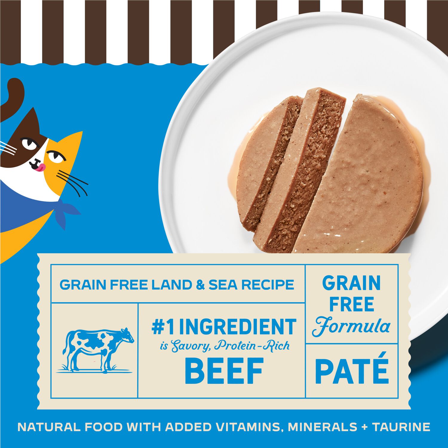 Merrick Purrfect Bistro Grain Free Premium Soft Canned Pate Adult Wet Cat Food, Surfin&rsquo; And Turfin&rsquo; Recipe, 3-Oz Can