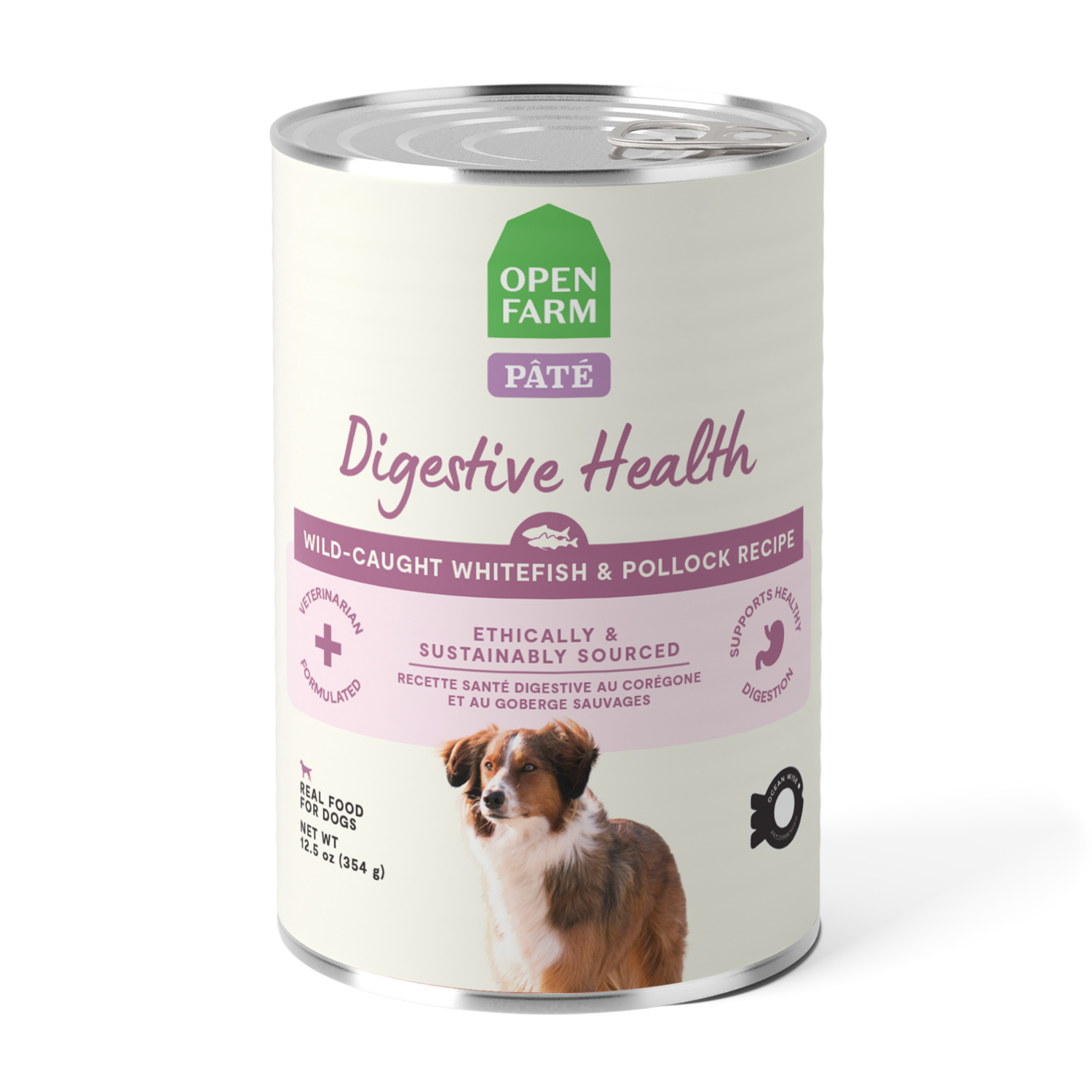 Open Farm Digestive Health Wet Dog Food, Whitefish & Pollock Recipe, 12.5-Oz Can