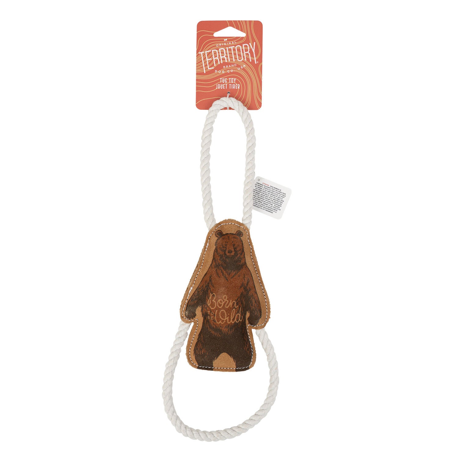 Territory Natural Leather Durable Grizzly Bear Dog Tug Toy