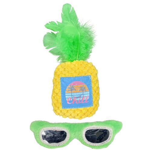Margaritaville Sunglasses & Pineapple Cat Toy With Catnip - 2 Pack