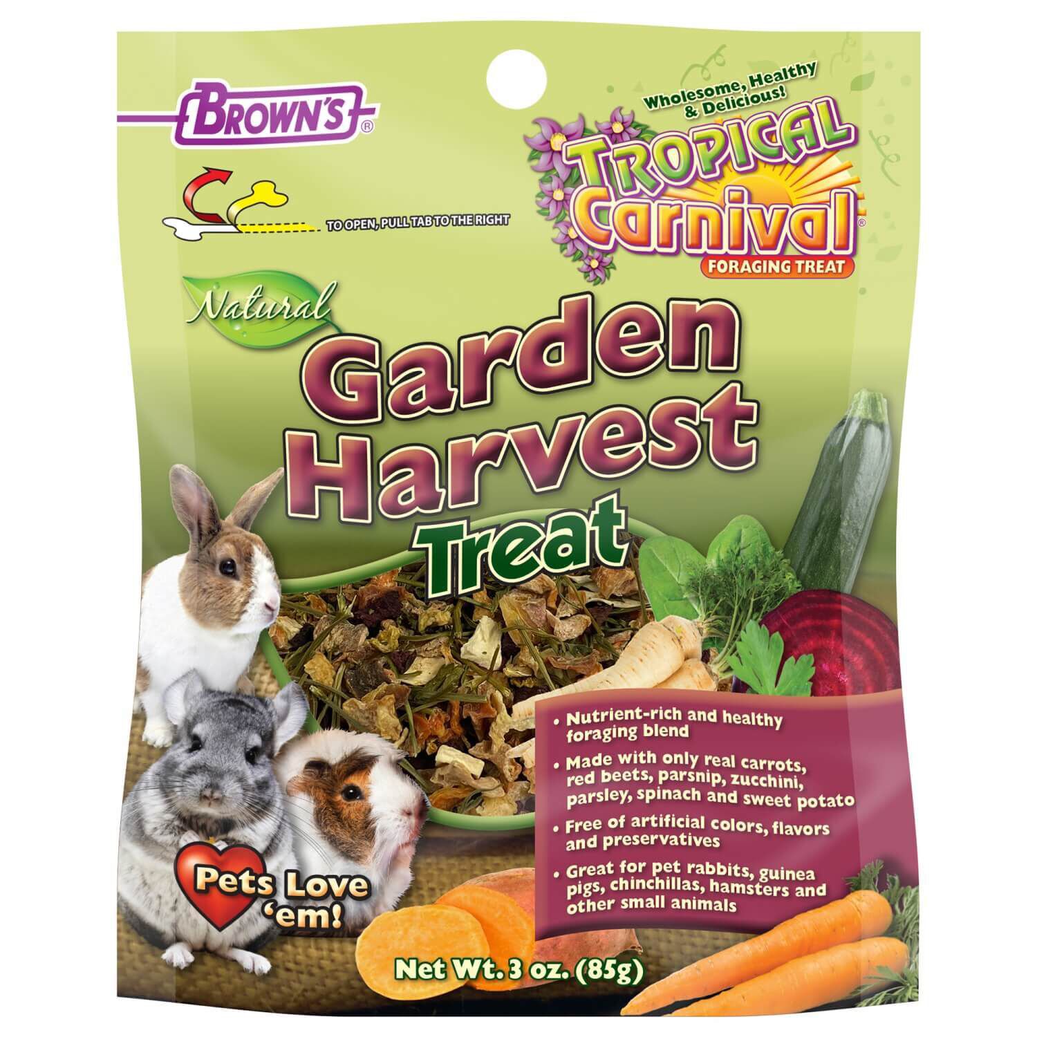 Tropical Carnival Natural Garden Harvest Small Animal Treat 3oz