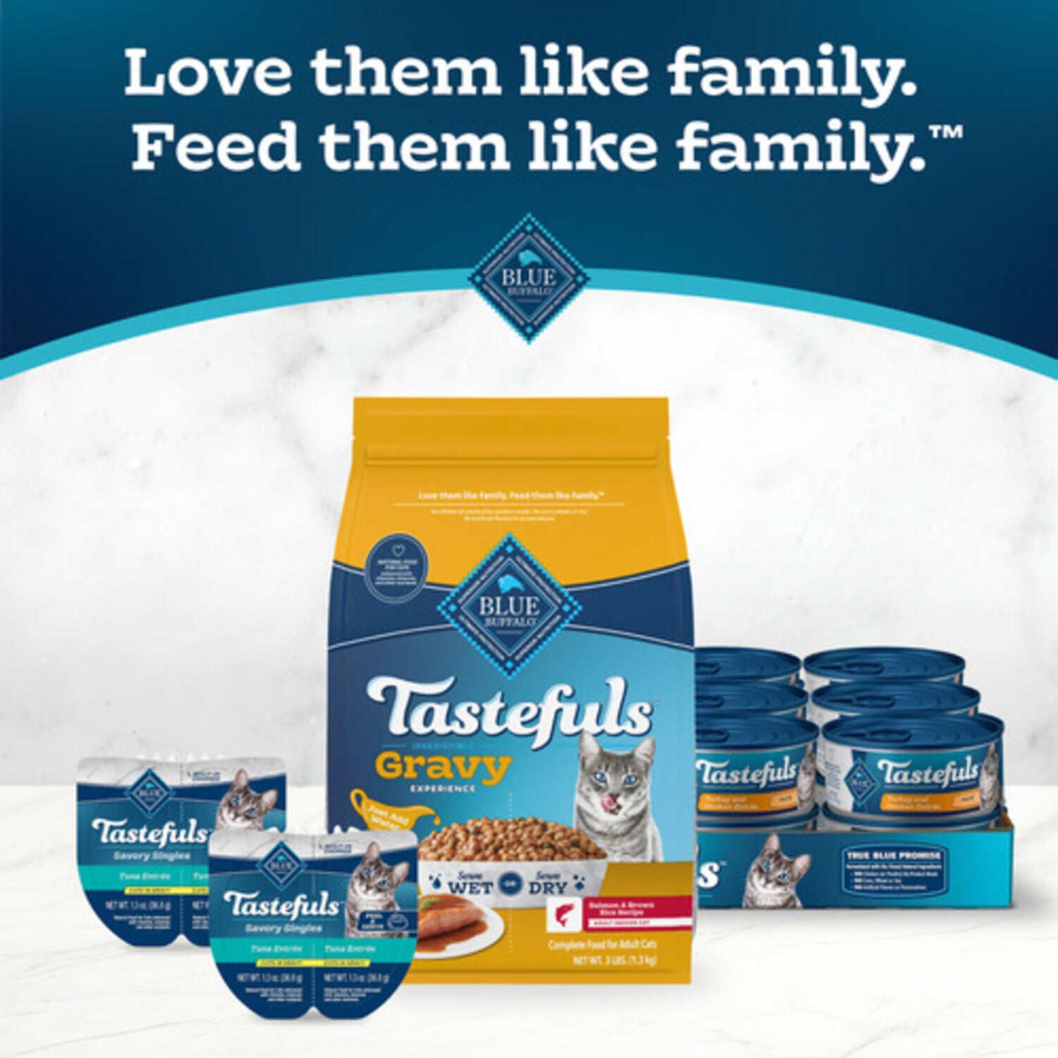 Blue Buffalo Tastefuls Irresistible Gravy Experience Salmon & Brown Rice Recipe Dry Cat Food, 7-Lb Bag