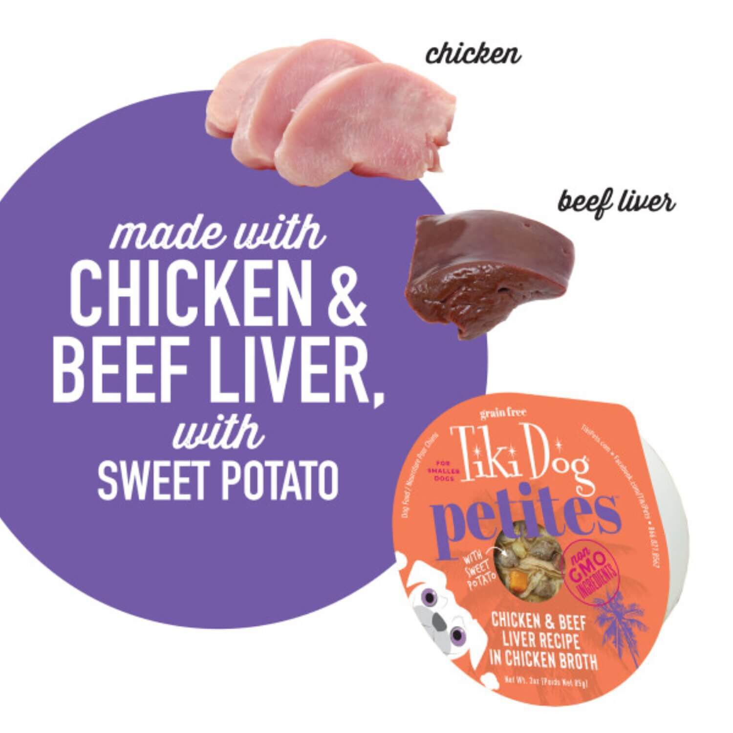 Tiki Dog Aloha Petites Wet Dog Food, Chicken & Beef