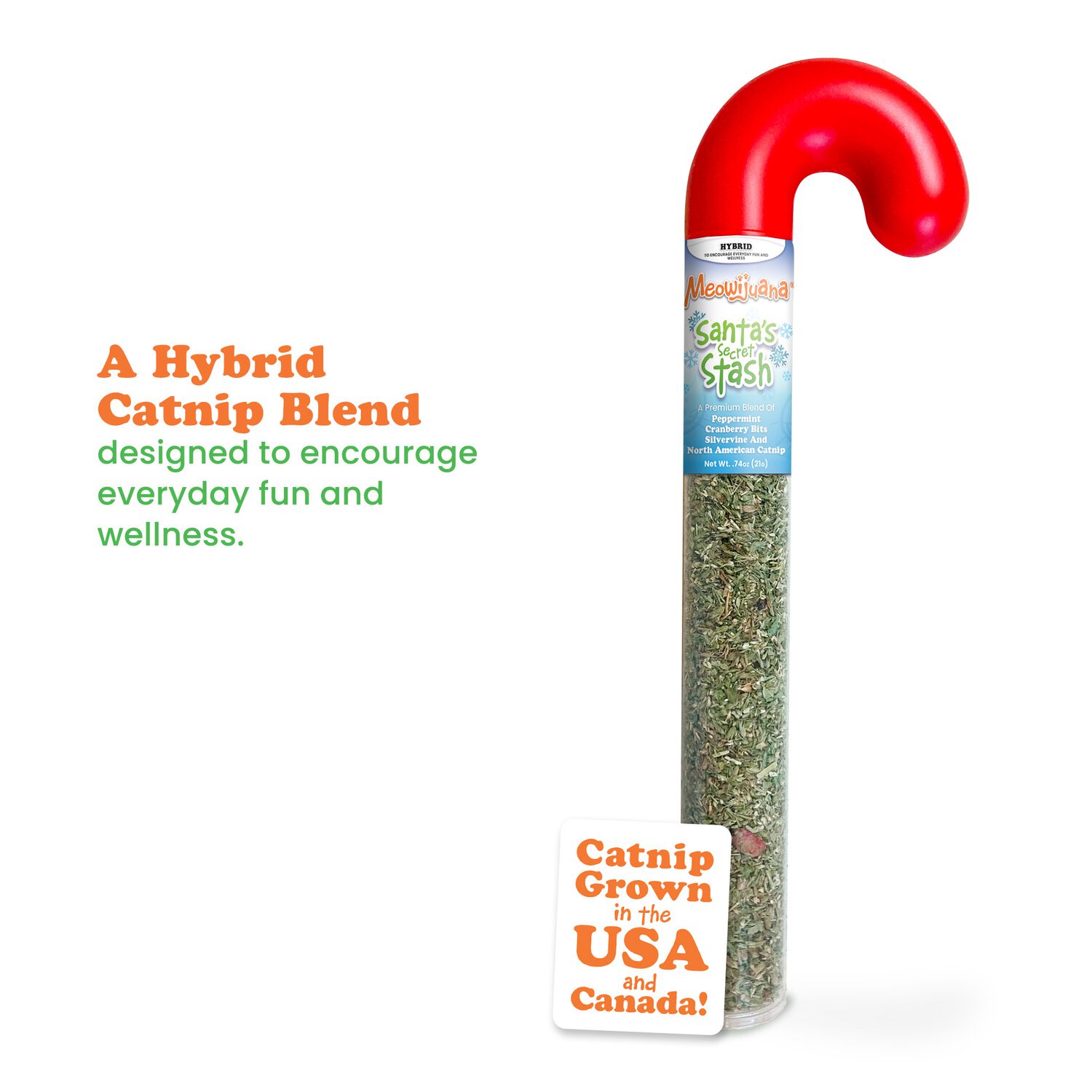 Meowijuana Santa Stash Peppermint Cranberry Silvervine Catnip Blend Cat Toy
